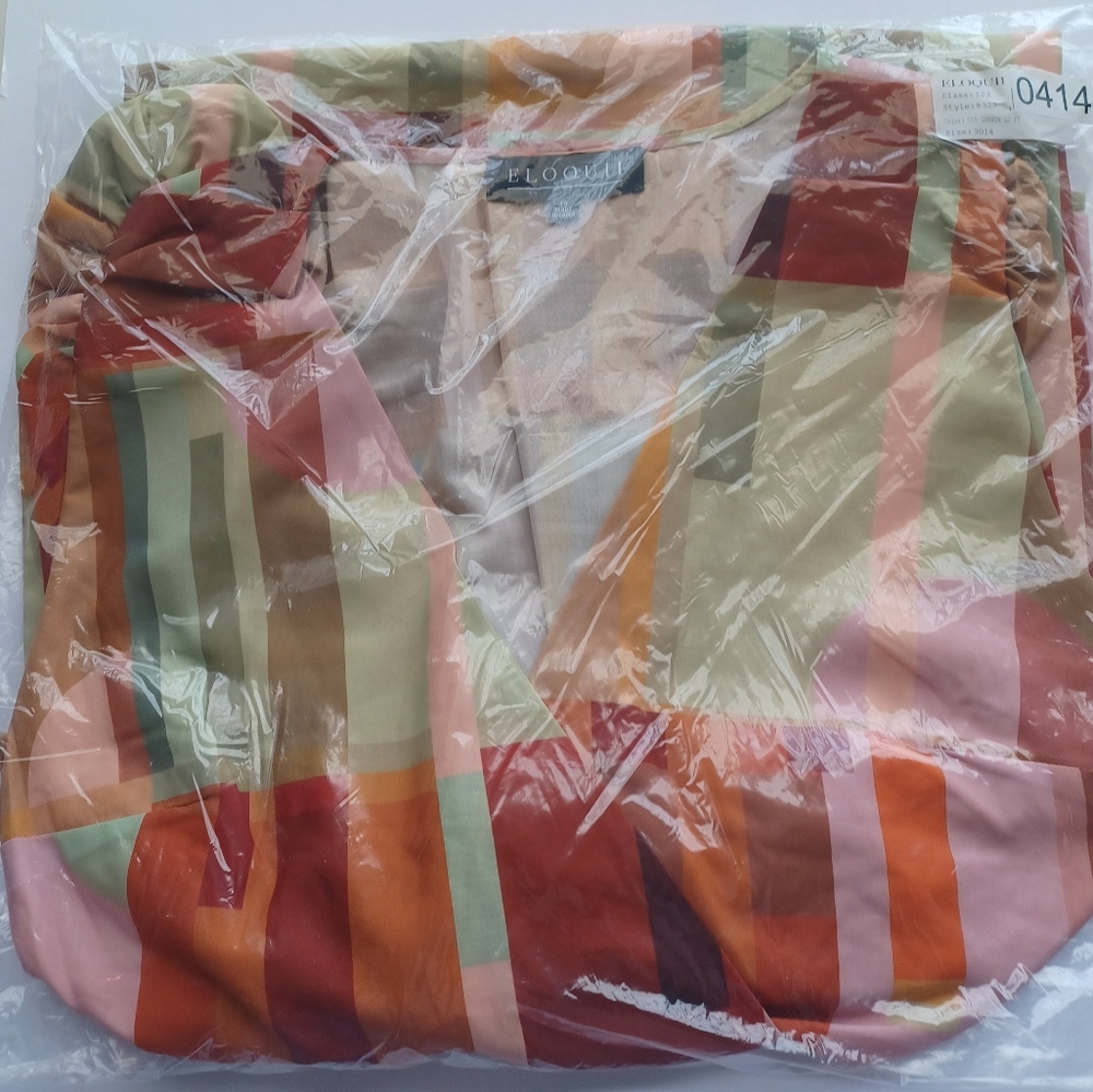 ELOQUII Cutout Waist Maxi Dress Multicolor Size 14 NWT - Picture 4 of 8